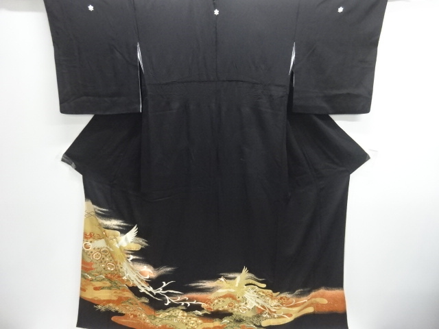 JAPANESE KIMONO / TOMESODE / OKIHAKU / EMBROIDERY / PHOENIX & CLASSICAL